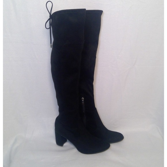 Marc Fisher Shoes - Marc Fisher Over the Knee Boots Women's size 8.5 M Tie Back Detail Block Heel